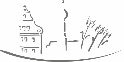 Künstlerische Silhouette von Mertingen mit Alter Brauerei, Kirche und Ähren